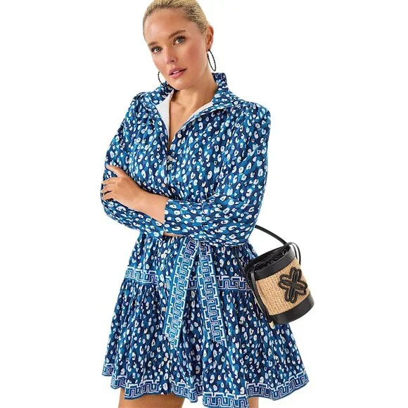 Lilly Pulitzer Drena Woven Shirtdress in Starlight Navy NWT - Size 12 - Picture 3 of 9